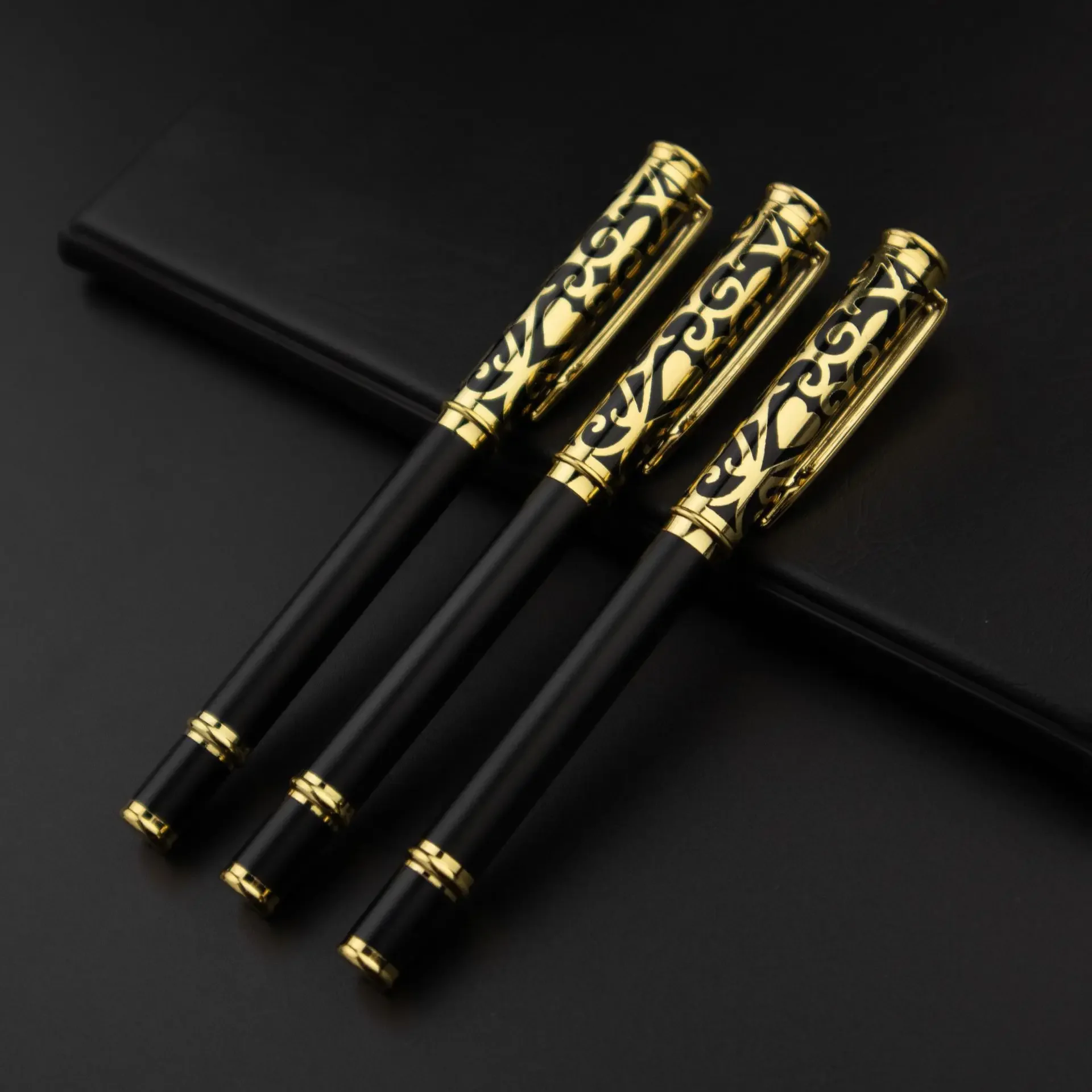 High Quality Luxury Metal Ball-point Pen Sculpture Pattern Roller Pen Office School Stationary Pen Customized Logo Name Gift