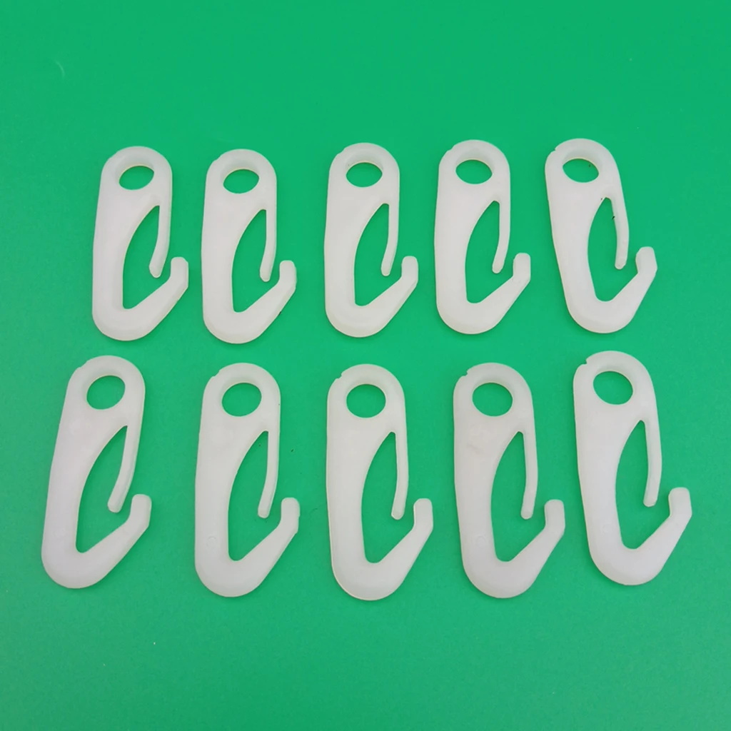 10Pcs Nylon Flagpole Snap Hook Clips Accessory Replacement Hardware White