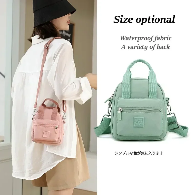 

Women Casual Crossbody Shoulder Bag Girls Simple Fashion Zipper Handbags Nylon Waterproof Solid Messenger Tote Bag Lightweight