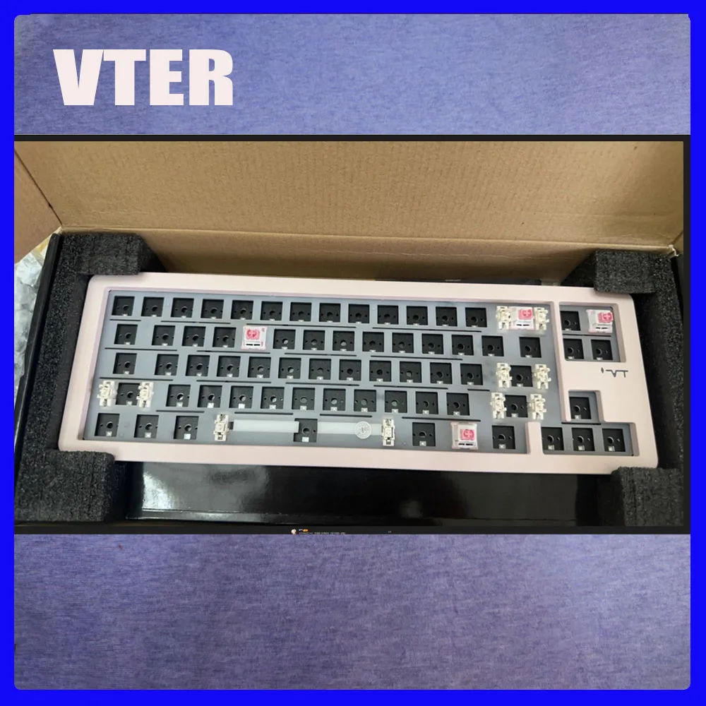 

VTER JEET65 комплект механической клавиатуры из алюминиевого сплава, трехрежимная беспроводная связь через Gming 6000 мАч, прокладка для горячей замены, аксессуары для ноутбуков