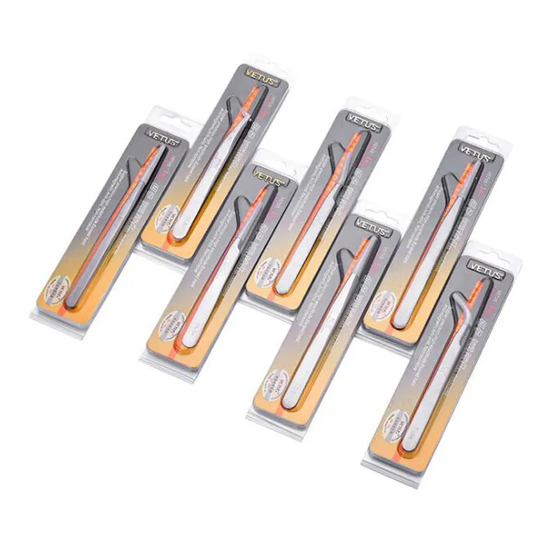 Pinça de cílios de aço inoxidável pinça anti-magnética profissional para volume 3d extensão de cílios ferramentas de maquiagem