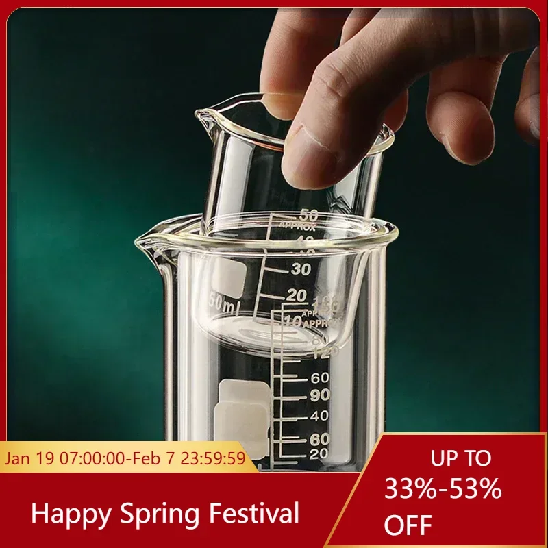 50-1000ml Transparent Measuring Cup High Borosilicate Glass Laboratory Beaker with Scale Kitchen Baking Measuring Tools Cups