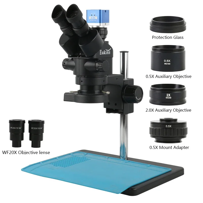 48MP 24MP 4K 1080P HDMI Type C Video Camera 3.5X 7X 45X 90X 180X Simul-Focus Parfocal Stereo Trinocular Microscope For Teaching