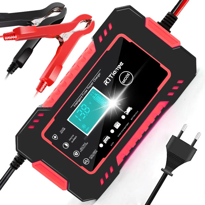 

Full Automatic Car Battery Charger 12V 6A Digital Display Battery Charger Power Puls Repair Chargers Wet Dry Lead Acid