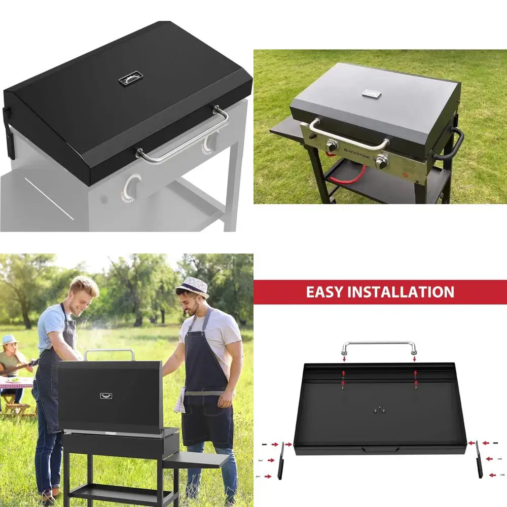 

28 Inch Griddle Hinged Lid with Thermometer for Flat Top Cooking