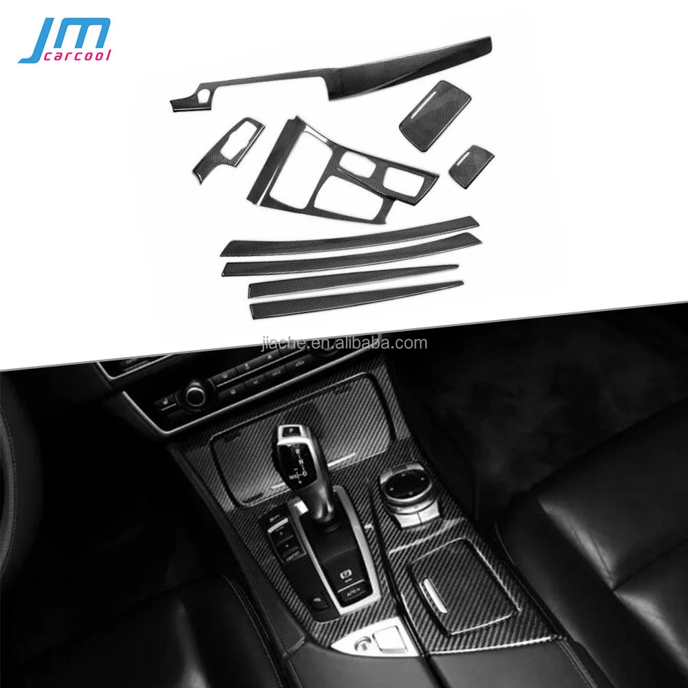 

Carbon Fiber Interior Dashboard Door Trim Covers Strips Decoration Switch Frame For BMW 5 Series F10 F11 2011-2017 LHD