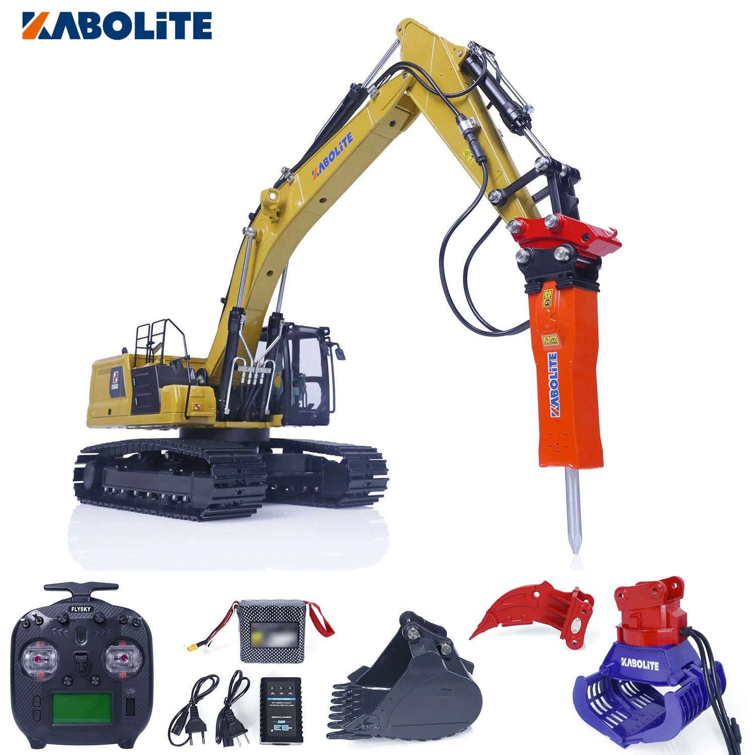 US Stock ON Sale KABOLITE RC Hydraulic Excavator K961 100S 1/18 Scale RTR Remote Control Digger Model Light RC Toy Gift