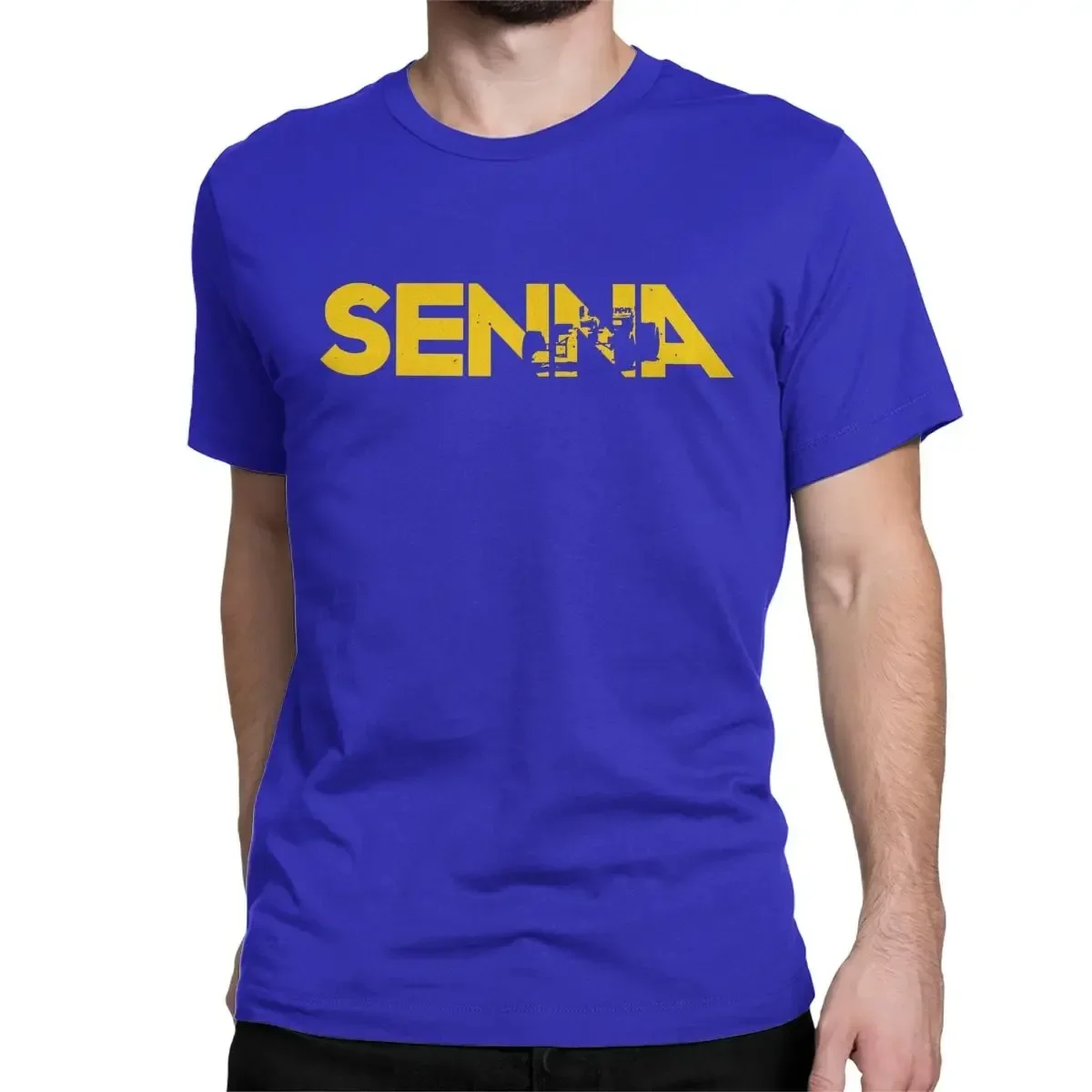 2024 Ayrton Senna Men's T Shirt Racing Car Hipster Tees Short Sleeve Round Neck T-Shirt Cotton S-4XL  Clothes