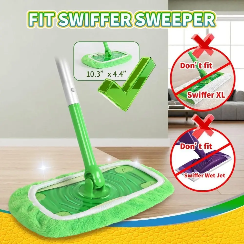 

6 шт. моющихся сменных насадок для швабры Swiffer, нелиняющие, многоразовые, из микрофибры, впитывающие, мягкие, сменные салфетки для швабры