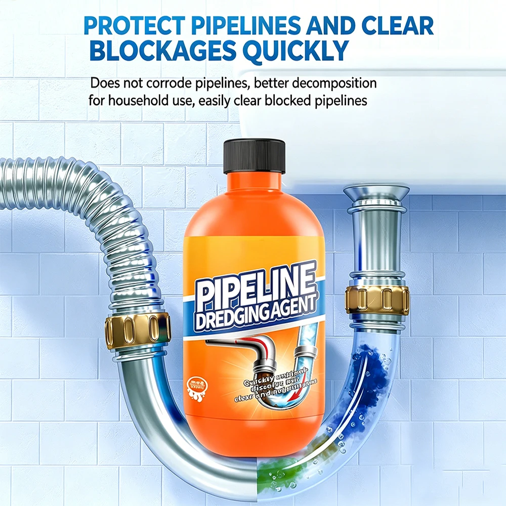 Pipe Cleaner Concentrated Clog Relief, Dissolves Stubborn Oil Stains Unscented Liquid Type Unscented Large Capacity For Home