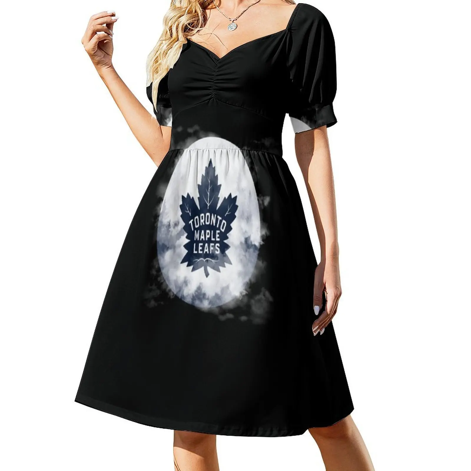 الهوكي - فستان بفتحة عنق على شكل قلب، فستان حفلات صيفي أنيق للنساء، أوراق الهوكي أوستون ماثيوز كندا، ملابس نسائية #2