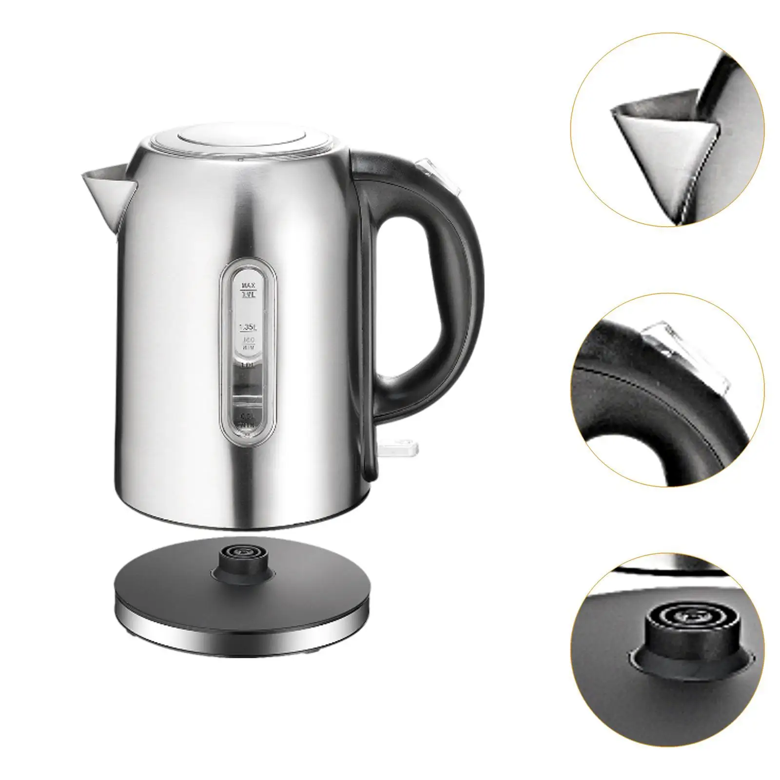 Electric Kettle Quick Heating Boil Dry Protection Sturdy Auto Shut Off Hot Water Kettle for Home Daily Use Kitchen Hotel Office