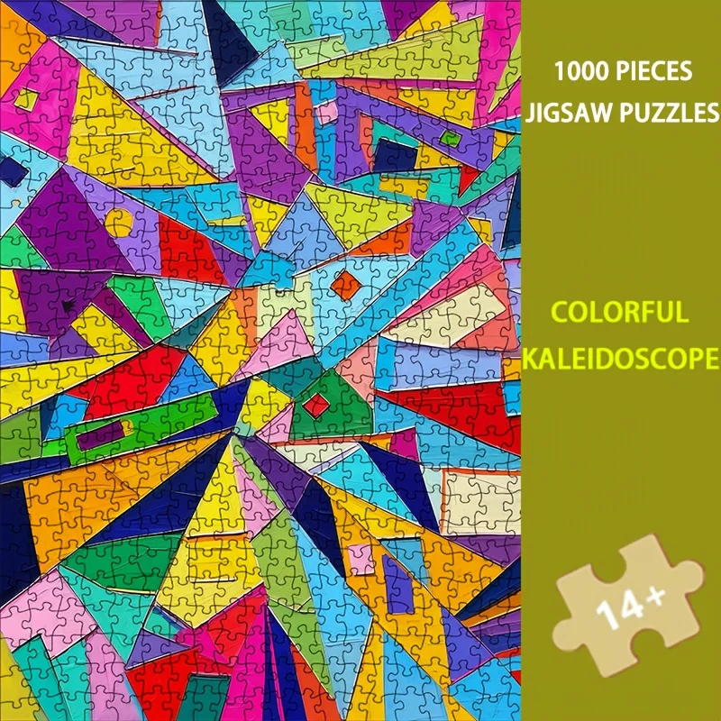 1000pcs Kaleidoscope Jigsaw Puzzle Vibrant Abstract Design 27.56x19.69inch Colorful Pieces Perfect for Art Collectors Home Decor