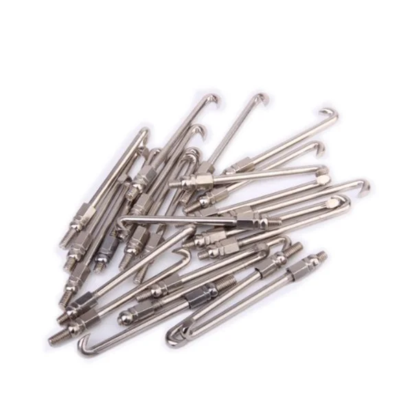 

24Pcs Banjo Hook Round Steel Silver Plated Durable Traditional Accessories 2.5 Inch Diameter Shining Nut Banjo Hook