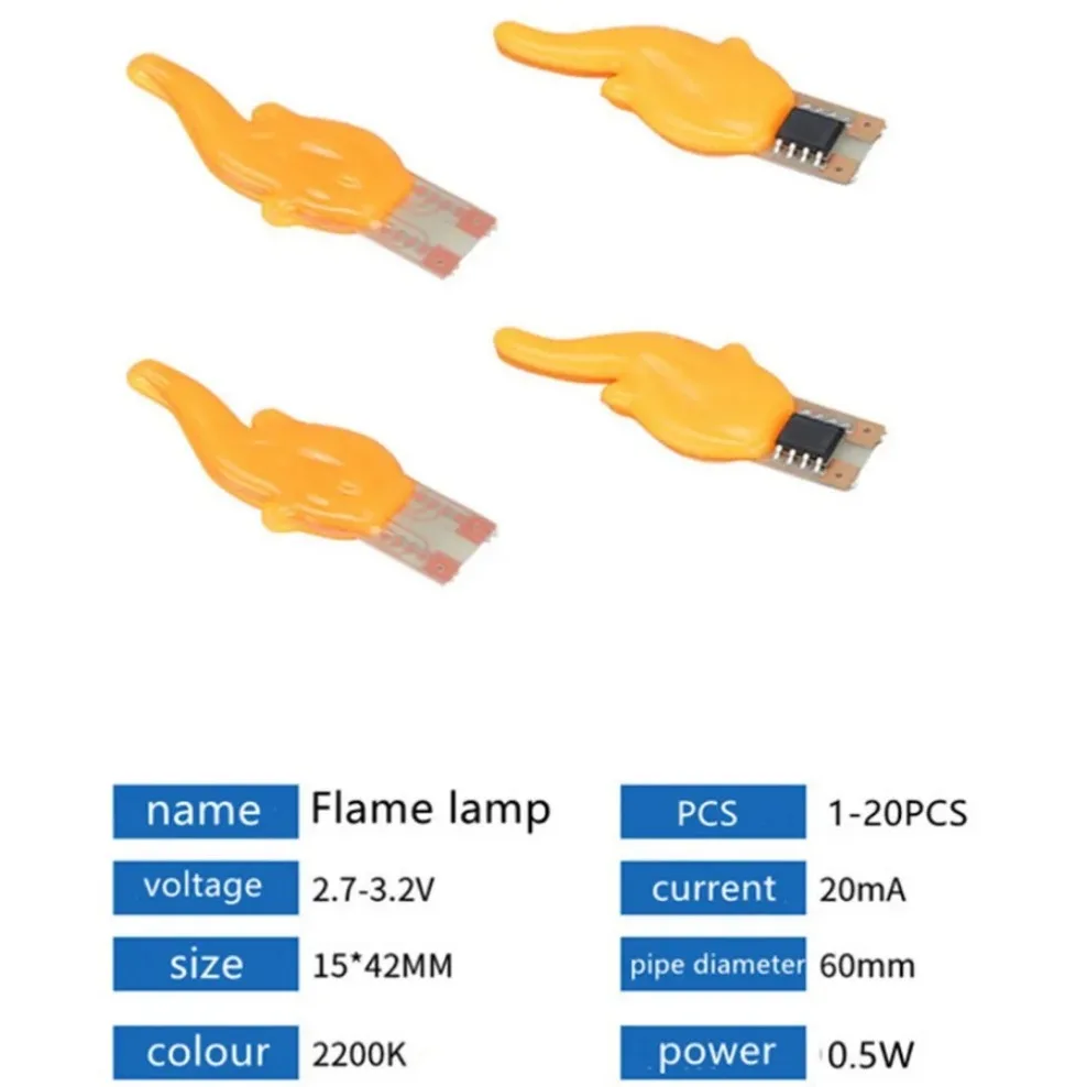 Velas de 3V, llama Edison, filamento LED, Flash Cob, diodo de 2200K, vela para fiesta de cumpleaños, luz DIY, accesorios de bombilla de decoración