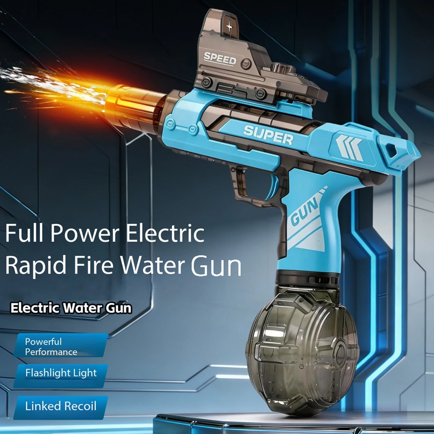 2026 Ice Mouse High Pressure Electric Water Gun Toys Summer Outdoor Beach Pool Fight Games M416  Automatic Bursts Watergun Gifts