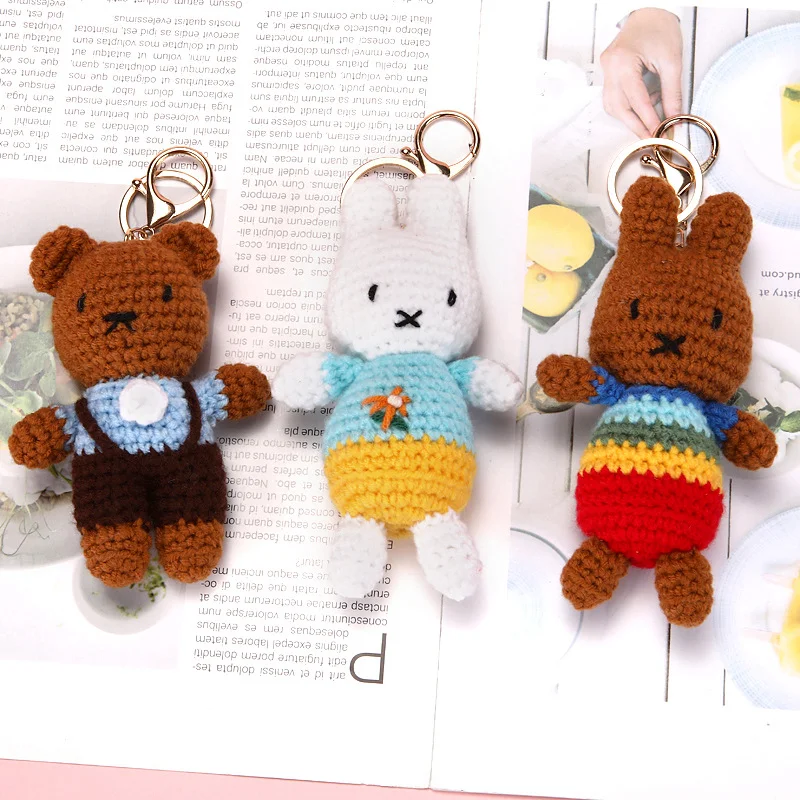 Kawaii Miffy Keychain Cartoon Hand Woven Multi Style Pendant Cute Dopamine Anime Accessories High Quality Kids Perfect Present