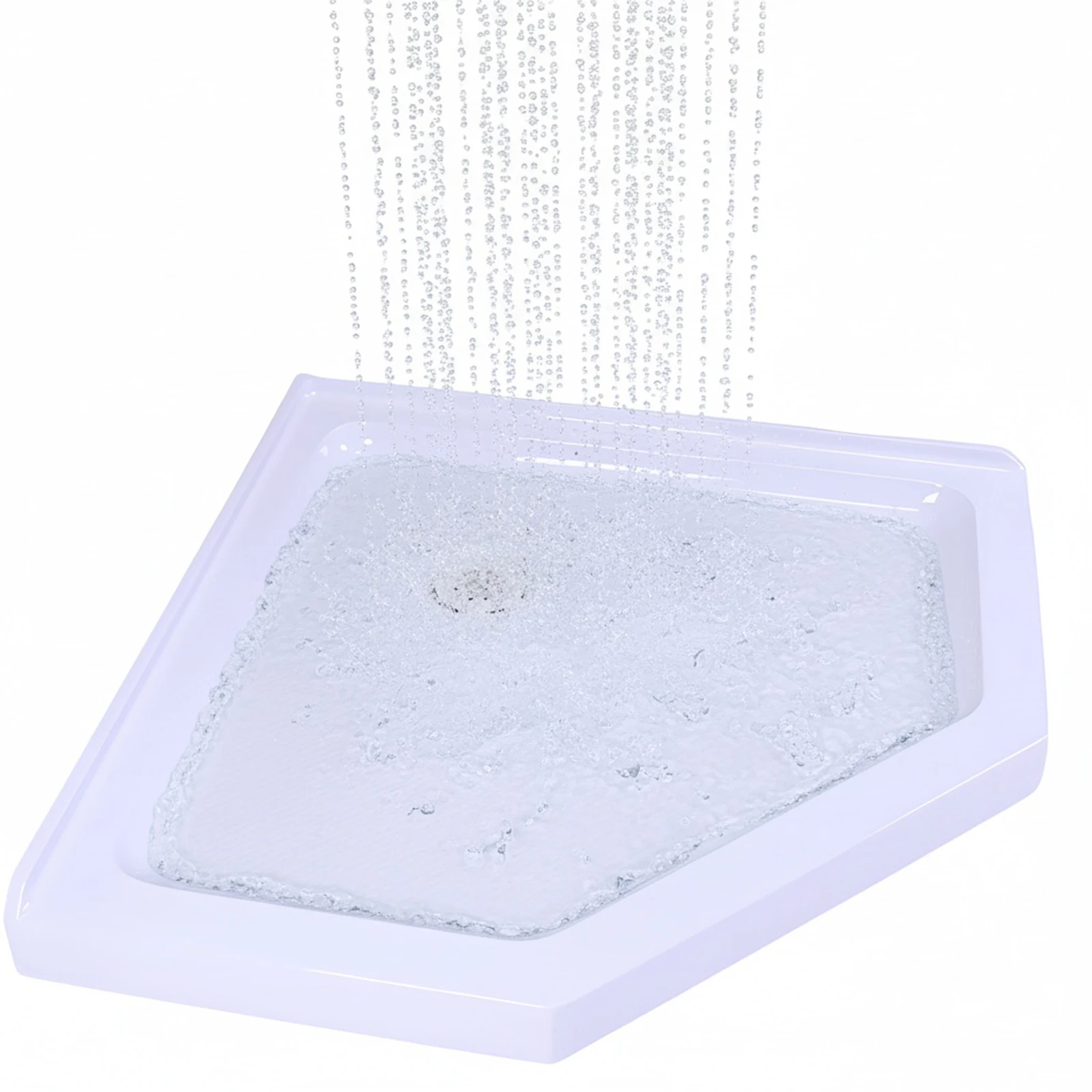 

Shower Base Pan with Corner Drain Acrylic Shower Base Non-Slip Textured Surface 37 In. L X 37 In. W for Toilet Bathroom