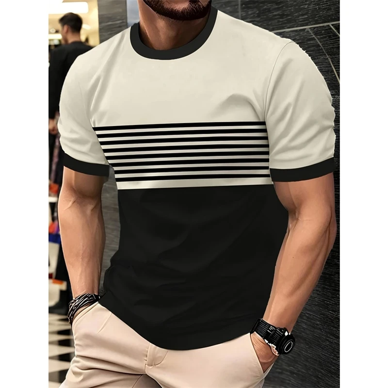 Thumbnail 2 - #73 Latest Mens Striped T-Shirts Offers