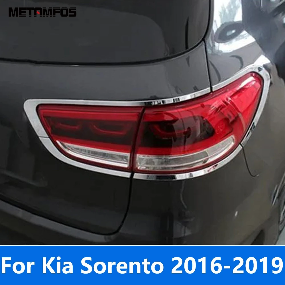 

For Kia Sorento 2016 2017 2018 2019 Chrome Rear Light Lamp Cover Trim Taillight Taillamp Frame Protector Accessories Car Styling