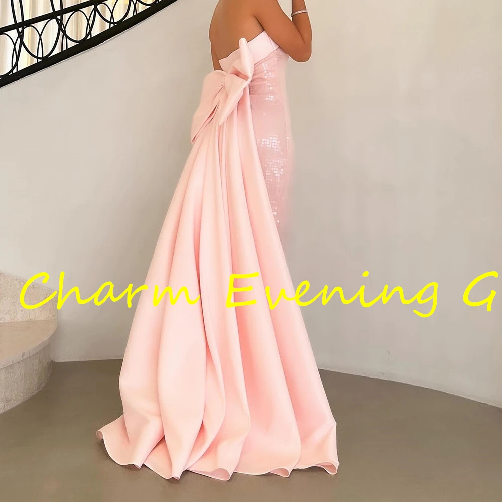 فستان سهرة مخصص حديث مستقيم بطول الكاحل بدون حمالات بدون أكمام مطرز بالترتر لون الصورة الكلاسيكية مقاس مخصص فيستدوس دي