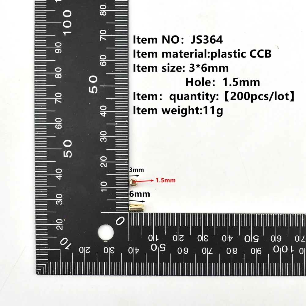 Пластиковые цилиндрические бусины для браслета, 200 шт./лот, 3 х 6 мм