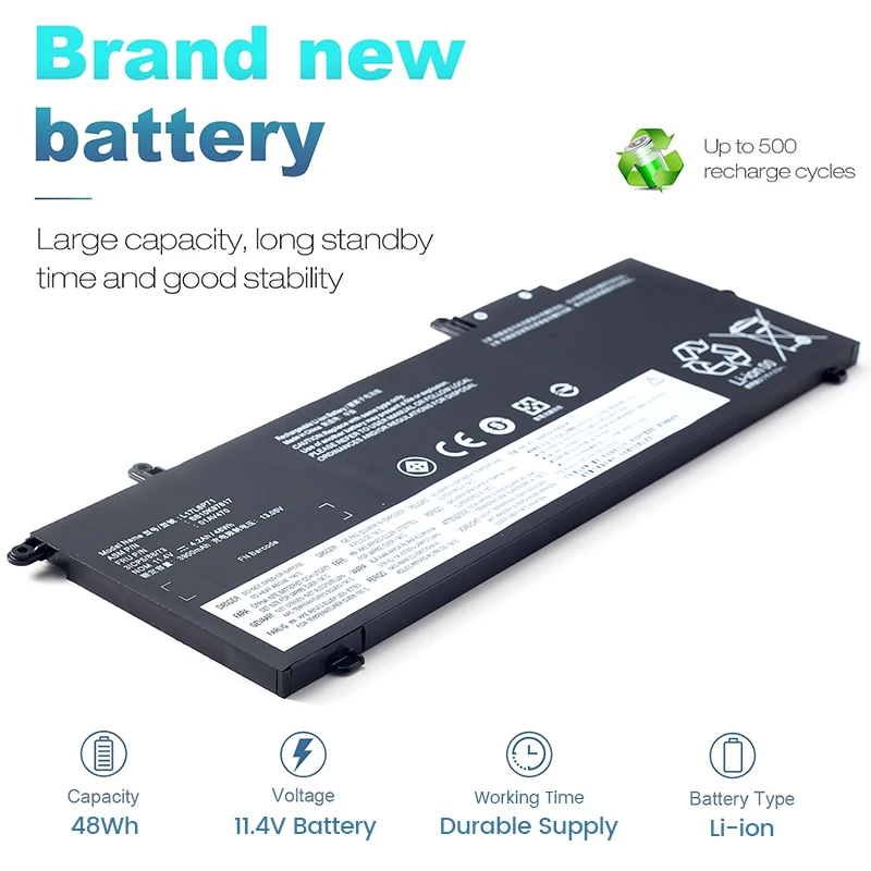 SOMI 48Wh Laptop Battery For Lenovo ThinkPad X280 Series Notebook L17C6P71 L17M6P71 L17L6P71 01AV470 01AV471 01AV472 SB10T83165