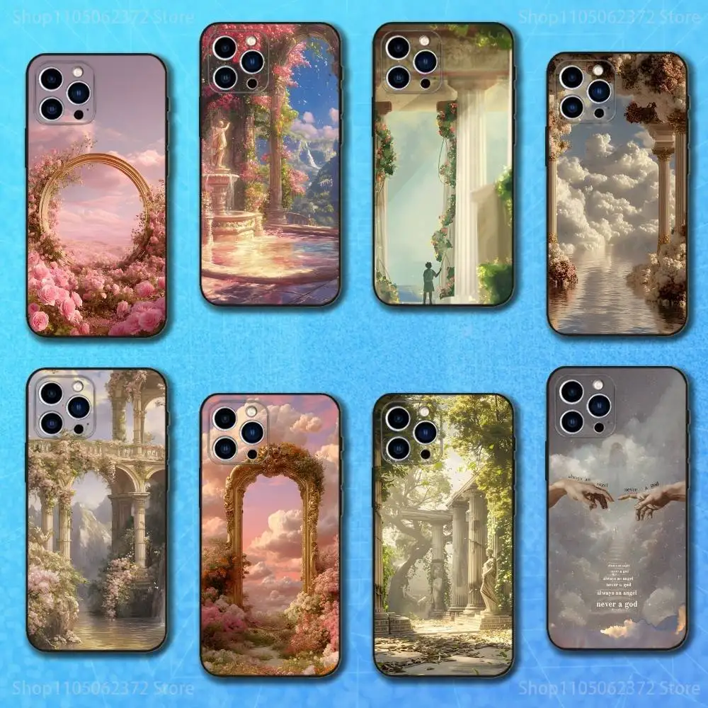 

Ancient Greek Romantic Art Case For iPhone 17,16,15,14,13,12,11 Plus,Pro Max,XS,X,XR,SE,Mini,8,7,Soft Silicone Black Cover