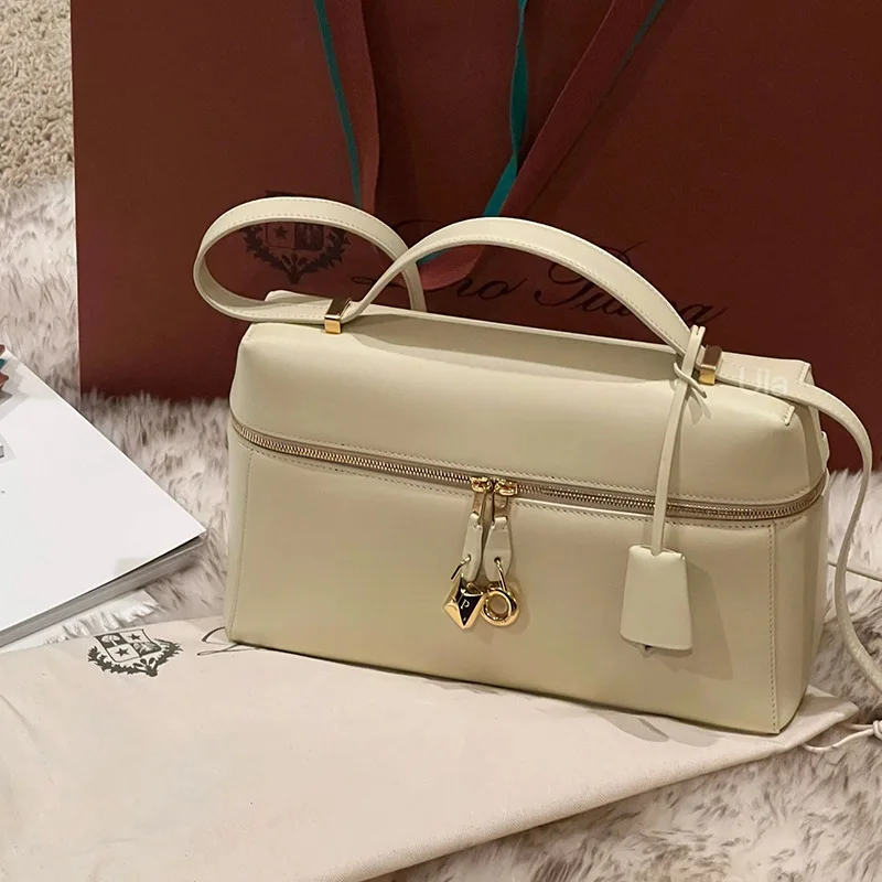 

2025 New High-end Lunch Box Retro Cowhide Box Bag Genuine Leather Casual Versatile Portable Large-capacity Shoulder Bag