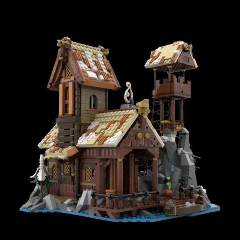 Spot Small Particle Assembly MOC-185525 Medieval Architecture House Children's Puzzle 1837pcs Toys DIY Creative Gift Ornament