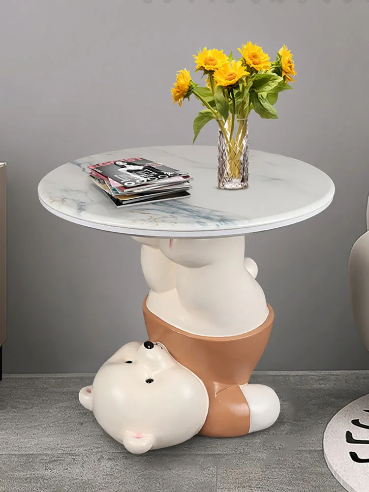 Home Decor Creative Bear Statues Side Table Large Floor Decor Living Room Sofa Corner Tables Bedroom Bedside Table Coffee Tables