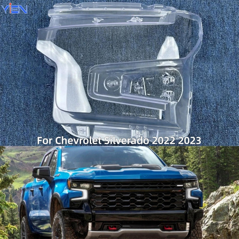 For Chevrolet Silverado 2022 2023 Car Internal Spare Parts Lampshade Headlight Lens Car Front Headlight Lens Cover Lights Shell
