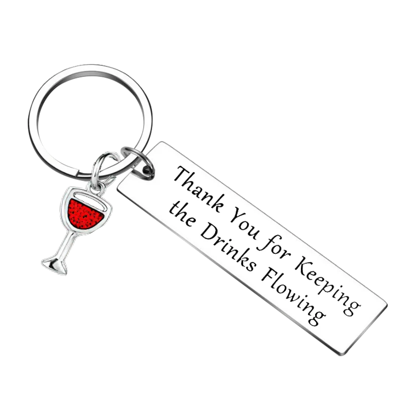 Wedding Bartender Gift Key Chain Ring Thank You Keyring keychains pendant Bartender Waiter Waitress Gift