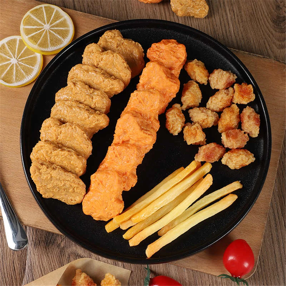 artificial food props restaurant dining room hall shop store decor fake simulation hamburger Fried chicken nuggets chunks