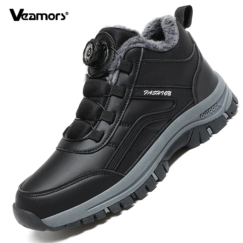 fashion-rotating-buckle-hiking-shoes-men's-winter-warm-snow-boots-waterproof-male-outdoor-sneakers-plush-casual-sports-shoes