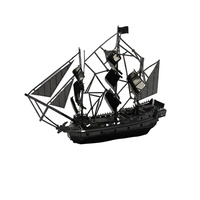 Bored with a black pearl pirate ship! 3D metal puzzle