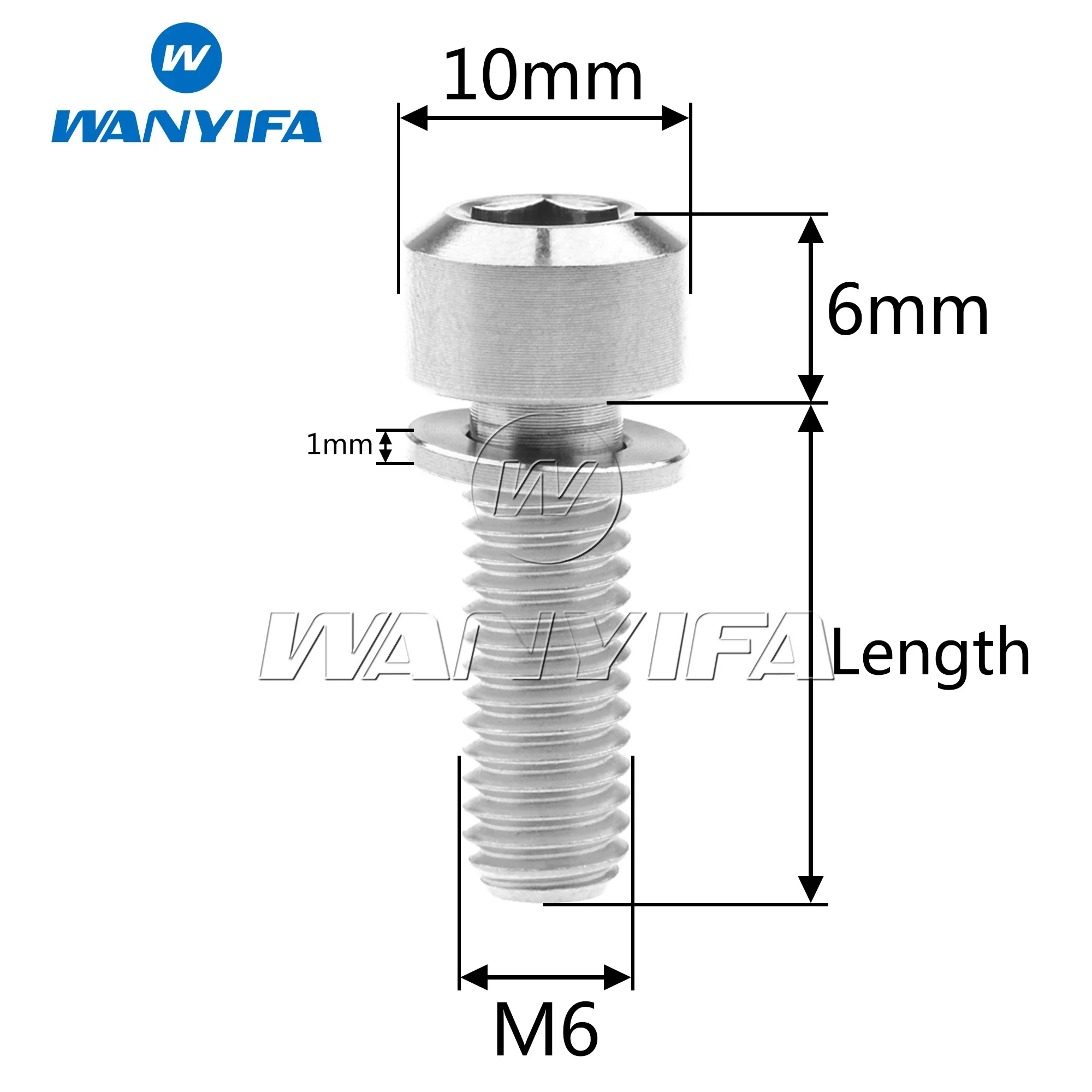 Wanyifa TITANIUM Bolt M6x16/18/20/25/30/35 มม.หัวเครื่องซักผ้าจักรยานเบรคอะแดปเตอร์ Mount จักรยาน Ti สกรู