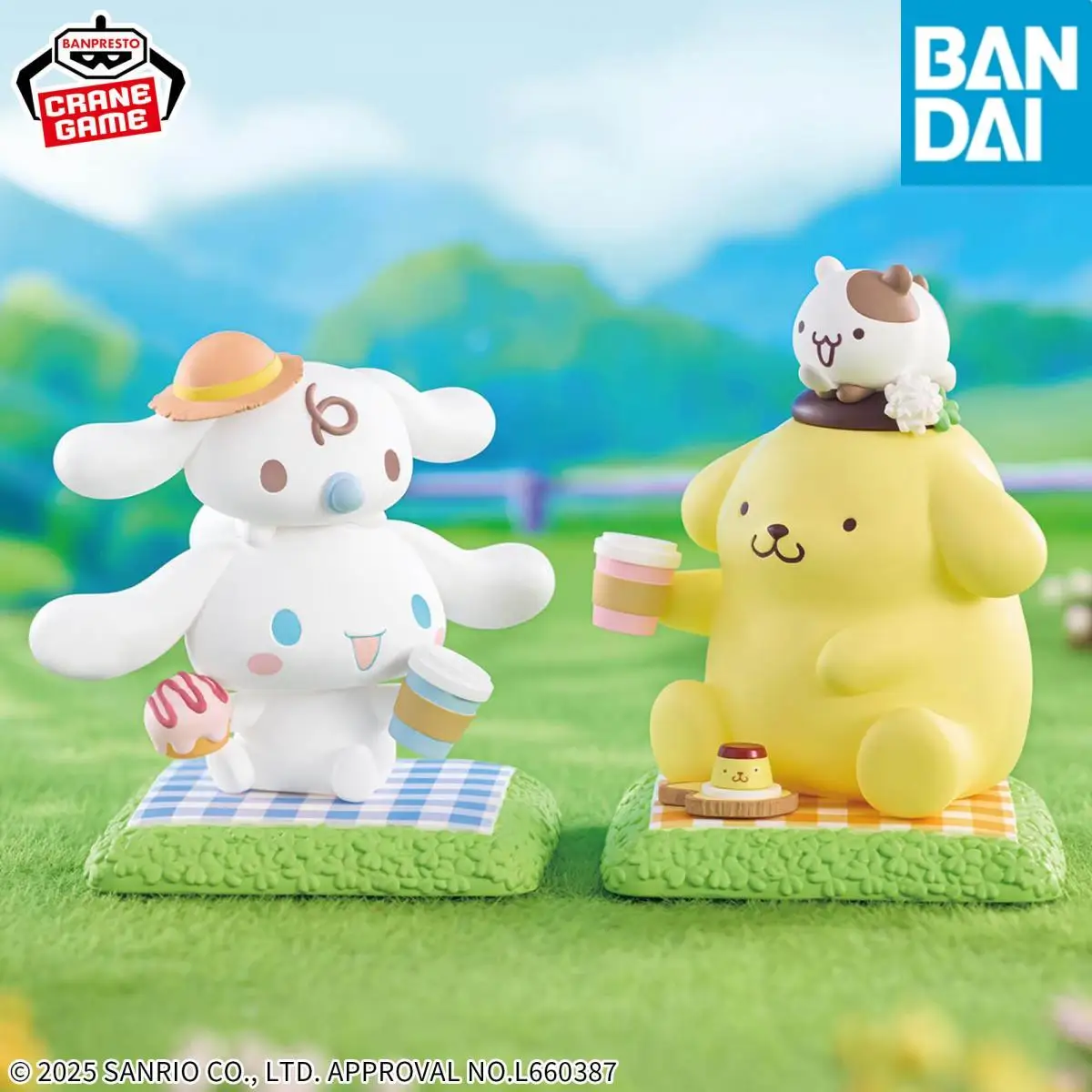 In Stock BANDAI Original LINE UP Friend Memories Vol.2 Cinnamoroll Anime Action Figure Model Doll Statue Toy Boxed Festival Gift