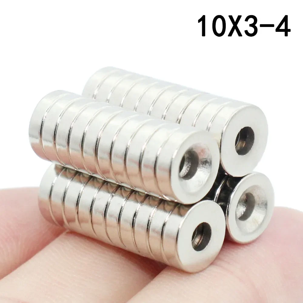 

5/10/20/30/40Pcs 10x3-4 Neodymium Magnet 10mm x 3mm Hole 4mm N35 NdFeB Round Super Powerful Strong Permanent Magnetic imanes