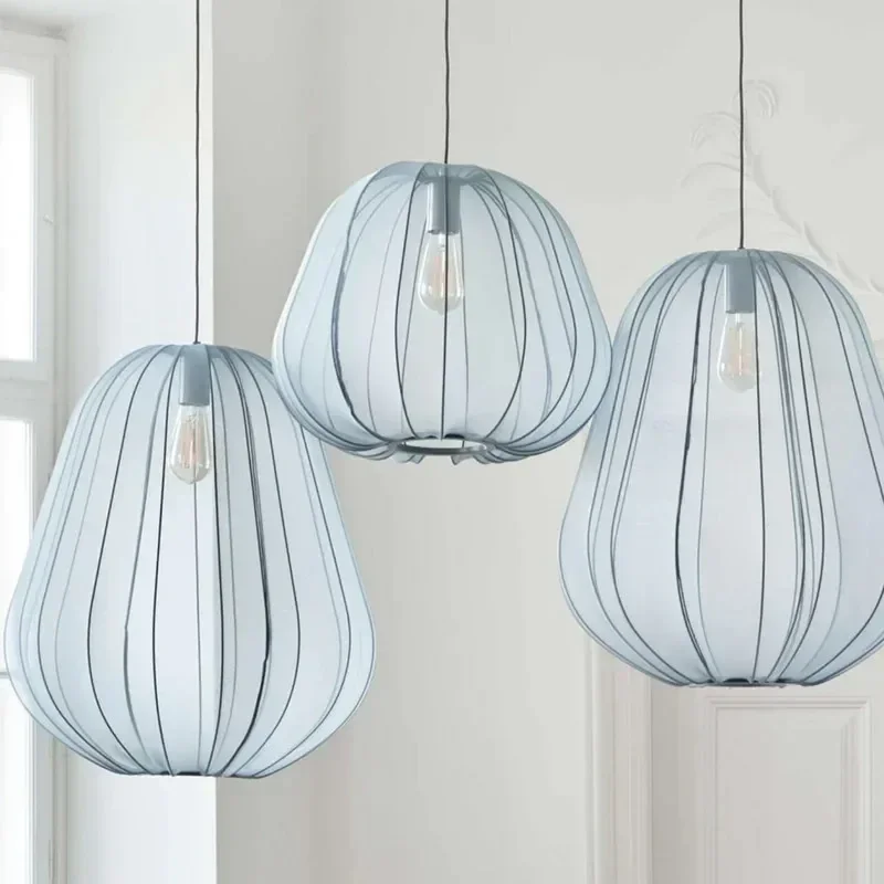 New Scandinavian Design Ceiling Lamps Balloon Silk Pendant Fabric Lantern Chandelier Living Room Bedroom Restaurant Home Decor