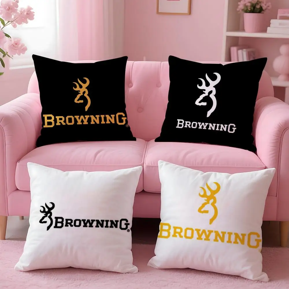 كول العلامة التجارية B-براونينج كيس وسادة نسيج قطيفة لينة على الوجهين المطبوعة أريكة ديكور المنزل غرامة الشتاء هدية غطاء الوسادة #2