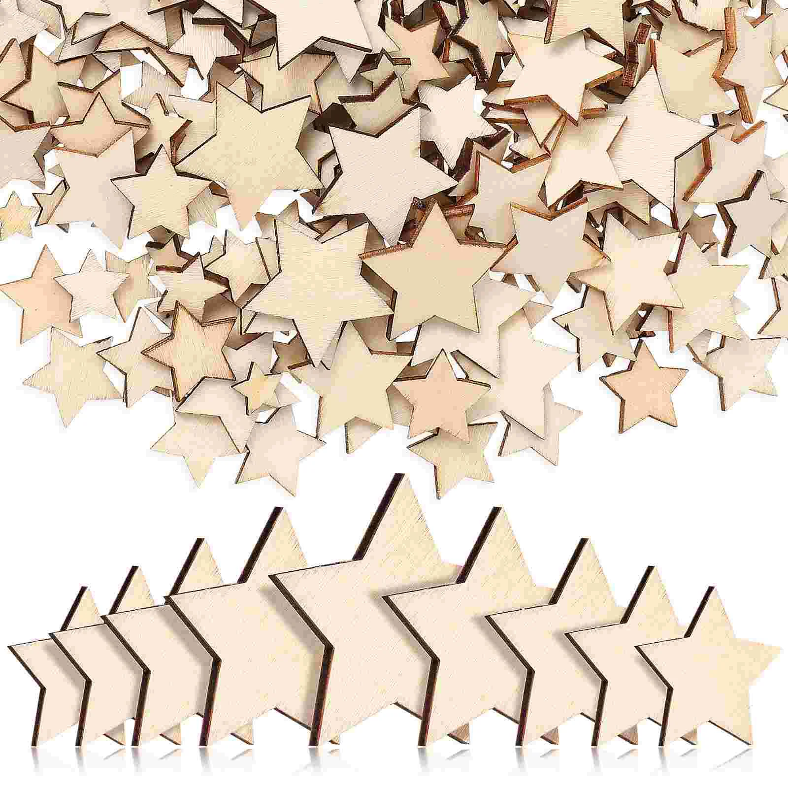 500 Pcs Star Decor Jupiter Decoration for Home Dining Table Centerpiece Wood Chips Wooden Ornament