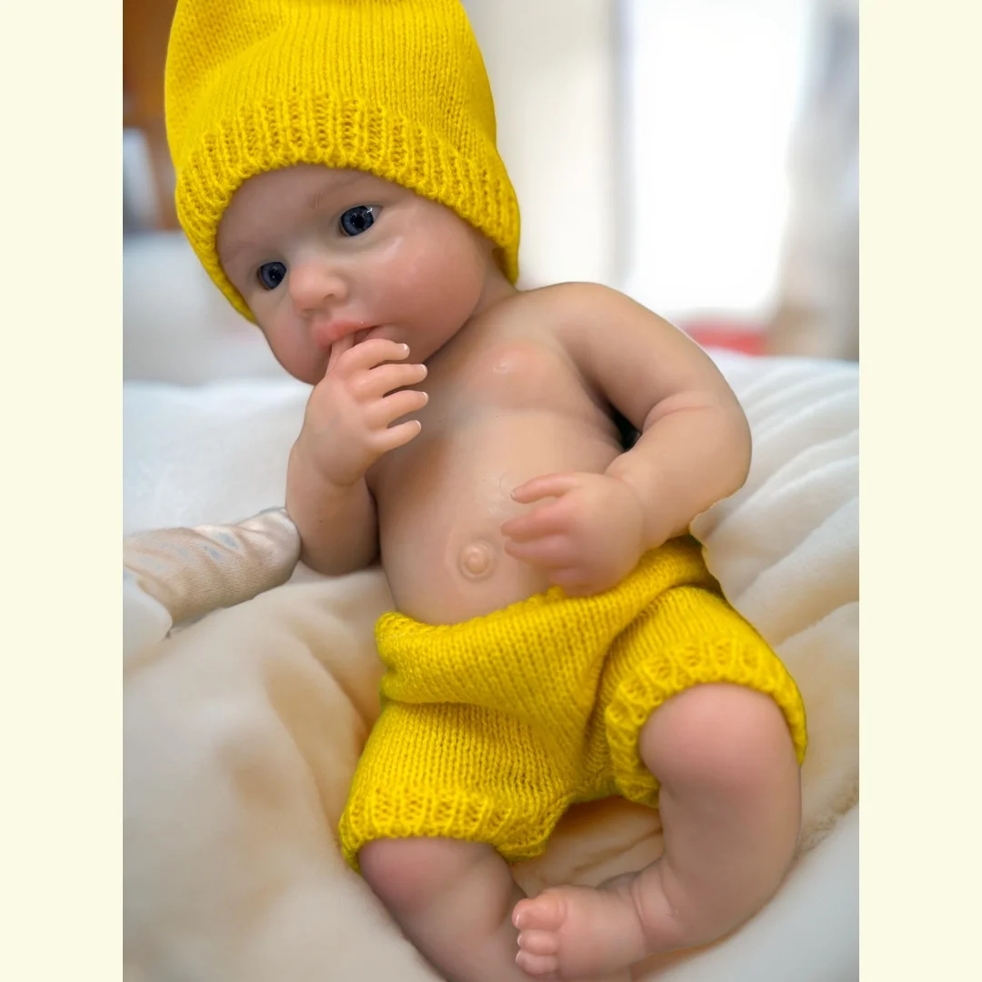 Bemalte und unbemalte offene Mund 13 Zoll solide Silikon Bebe Reborn Mädchen Puppe Soft Touch handgemachte Neugeborene Baby Mädchen perfekt als Geschenk