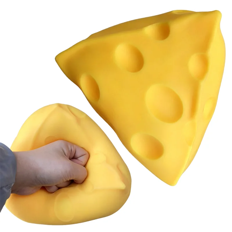 Squishy Jumbo Cheese Stress Ball Squeeze Toy Simulation Cheese Fidget Toy Slow Rebound Anti-stress Venting Ball for Adult Gifts