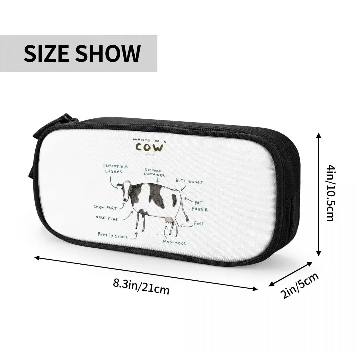 Anatomy Of A Cow Pencil Case Pencilcases Pen for Girl Boy Big Capacity Bag School Supplies Gift Stationery