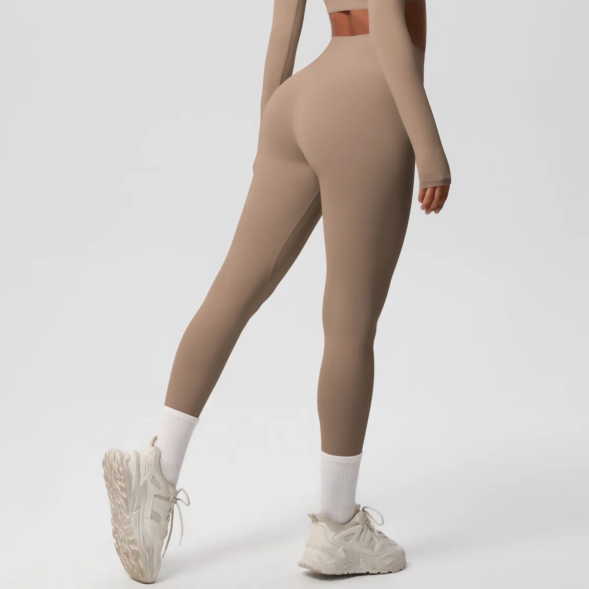 JUREN Leggings Female High Elastic Seamless Tights High Waist Butt Lift Sexy Fitness Pants Knit Slim Gym Running Yoga Leggings