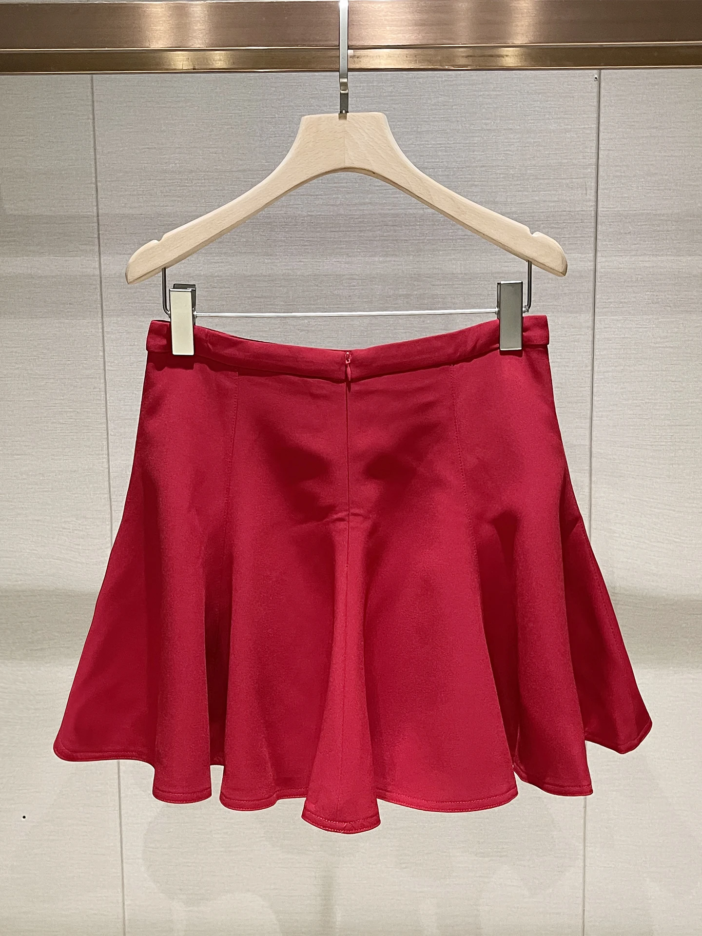   Gonna ort a vita alta con design in pizzo in rosso casual Sle per donna Primavera Autunno Inverno Stagione Faion Trend