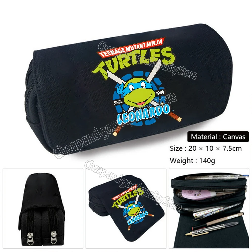 Teenage Mutant Ninja Turtles Pen Case Anime Figure Pencil Pouch Students Stationery Bag Pencil Bag Academy Style School Supplies - view 4