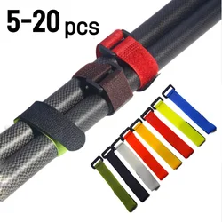 Fishing Rod Tie Holder Strap Suspender Fastener Hook Loop Ties Belt Fishing Rod Strapping Wrap Band Outdoor Fish Tool