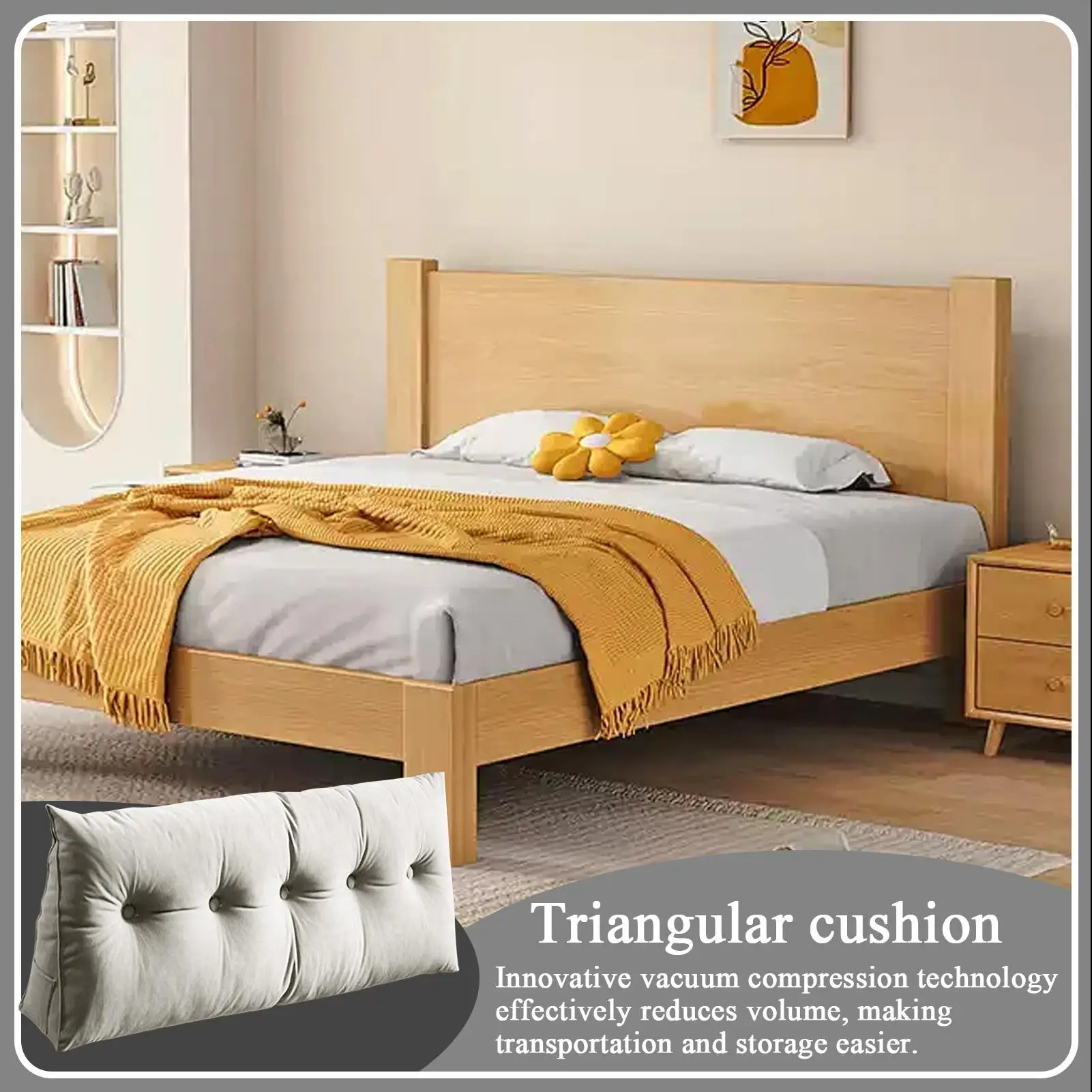 

Headboard Wedge Pillow Backrest Wedge Reading Cushion Ergonomic Support Lumbar Pillow For Travel Couch Bed Living Room Working